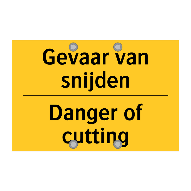 Gevaar van snijden - Danger of cutting