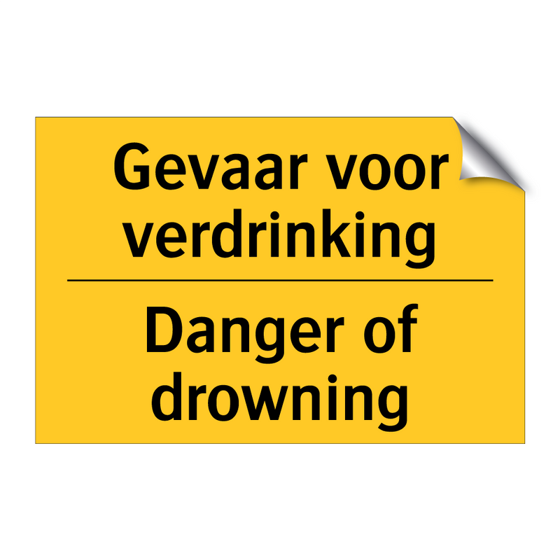 Gevaar voor verdrinking - Danger of drowning