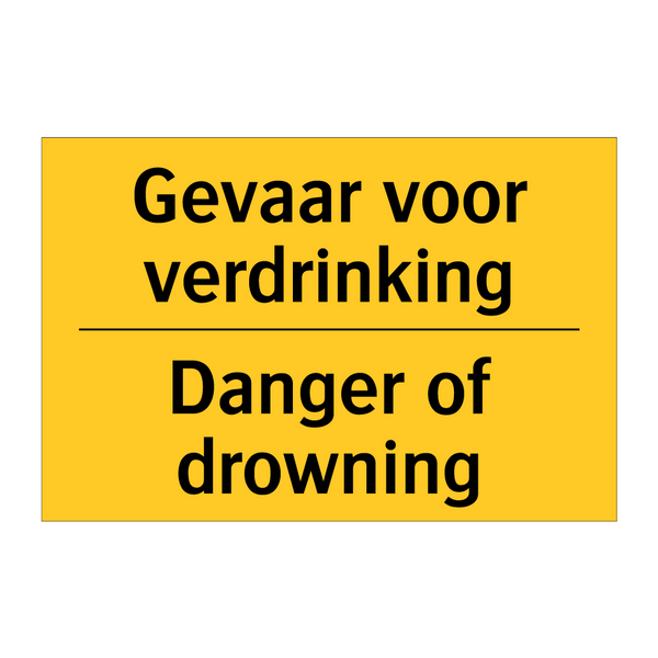Gevaar voor verdrinking - Danger of drowning