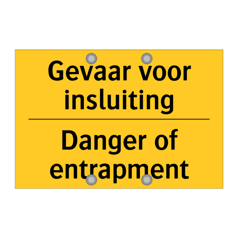 Gevaar voor insluiting - Danger of entrapment