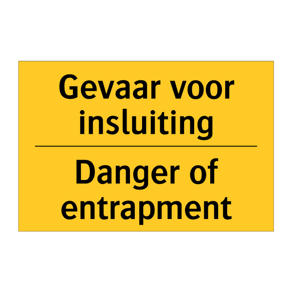 Gevaar voor insluiting - Danger of entrapment