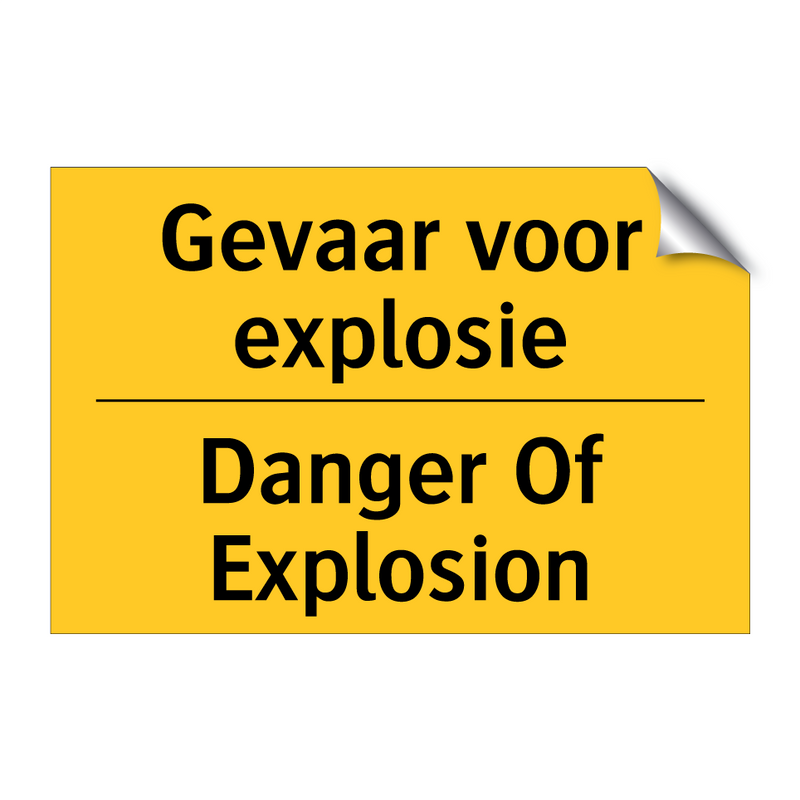 Gevaar voor explosie - Danger Of Explosion