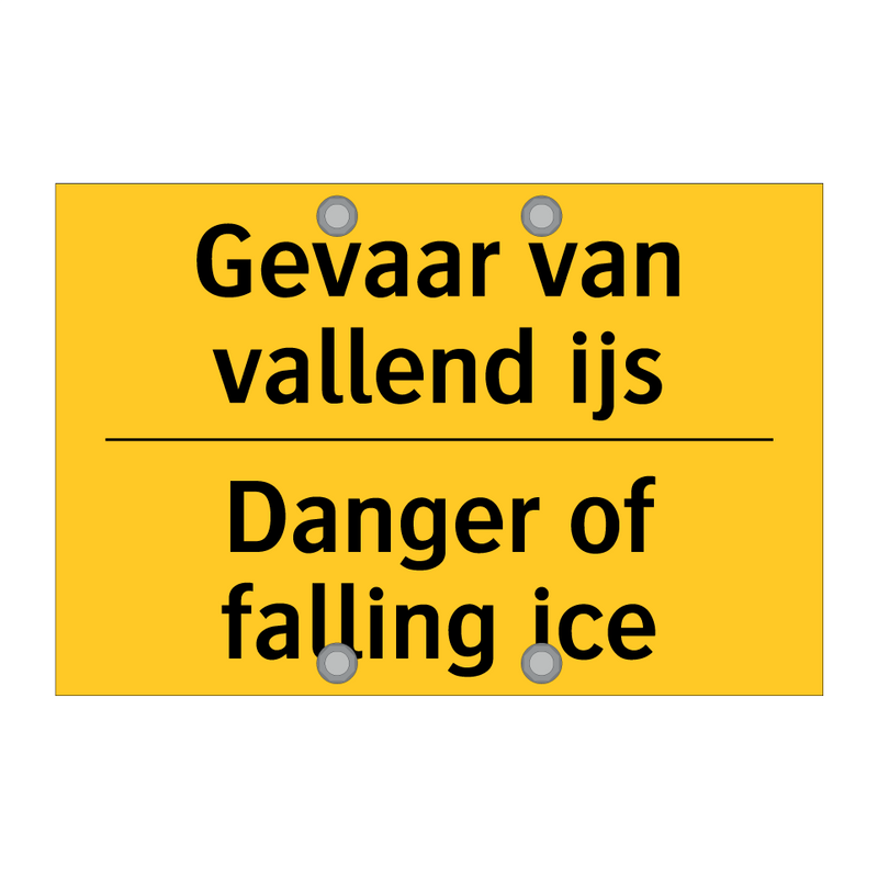 Gevaar van vallend ijs - Danger of falling ice