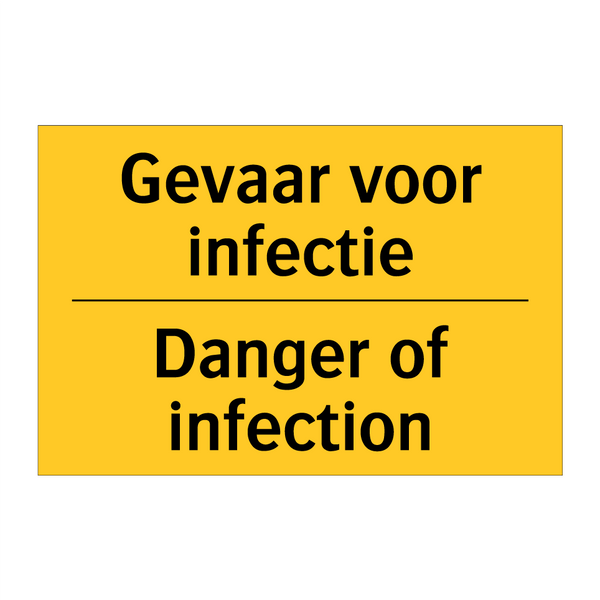 Gevaar voor infectie - Danger of infection