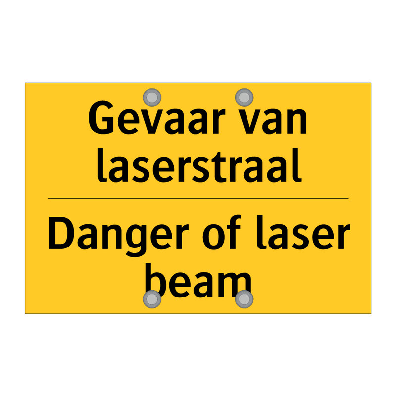 Gevaar van laserstraal - Danger of laser beam