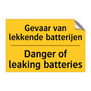 Gevaar van lekkende batterijen - Danger of leaking batteries