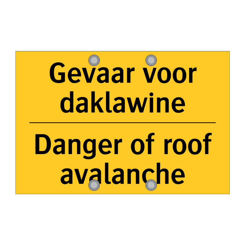 Gevaar voor daklawine - Danger of roof avalanche