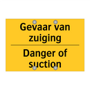 Gevaar van zuiging - Danger of suction
