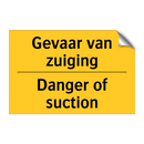 Gevaar van zuiging - Danger of suction