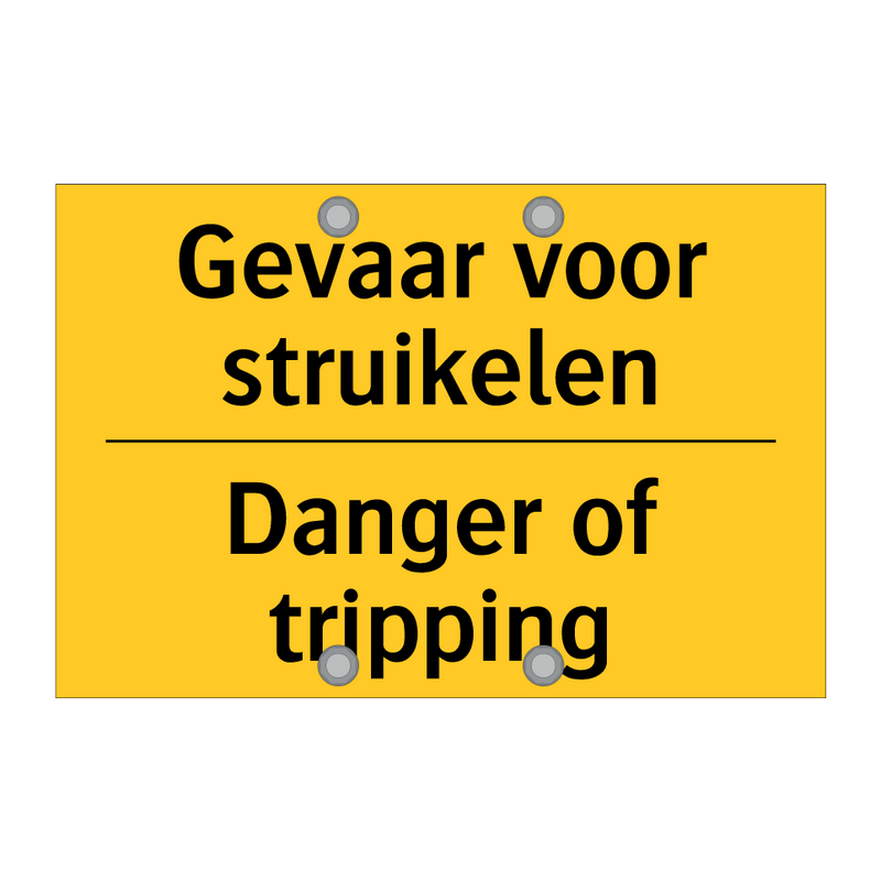 Gevaar voor struikelen - Danger of tripping