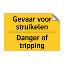 Gevaar voor struikelen - Danger of tripping