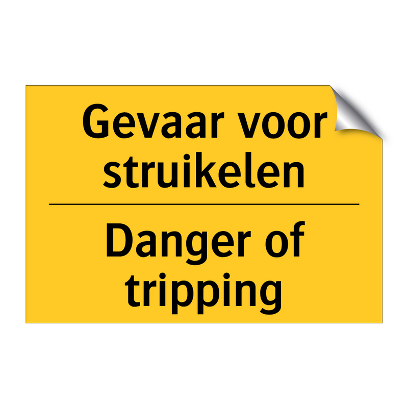 Gevaar voor struikelen - Danger of tripping