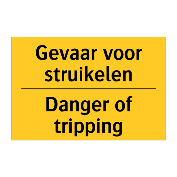 Gevaar voor struikelen - Danger of tripping