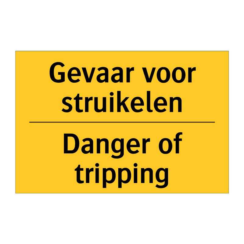 Gevaar voor struikelen - Danger of tripping