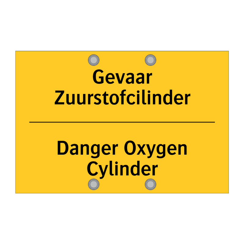 Gevaar Zuurstofcilinder - Danger Oxygen Cylinder