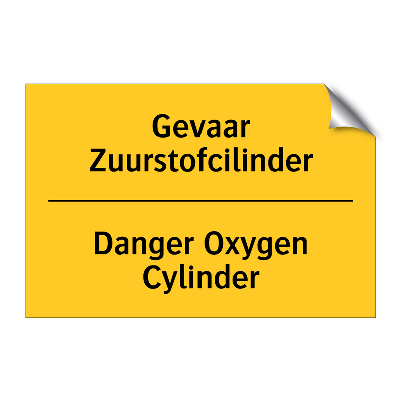 Gevaar Zuurstofcilinder - Danger Oxygen Cylinder