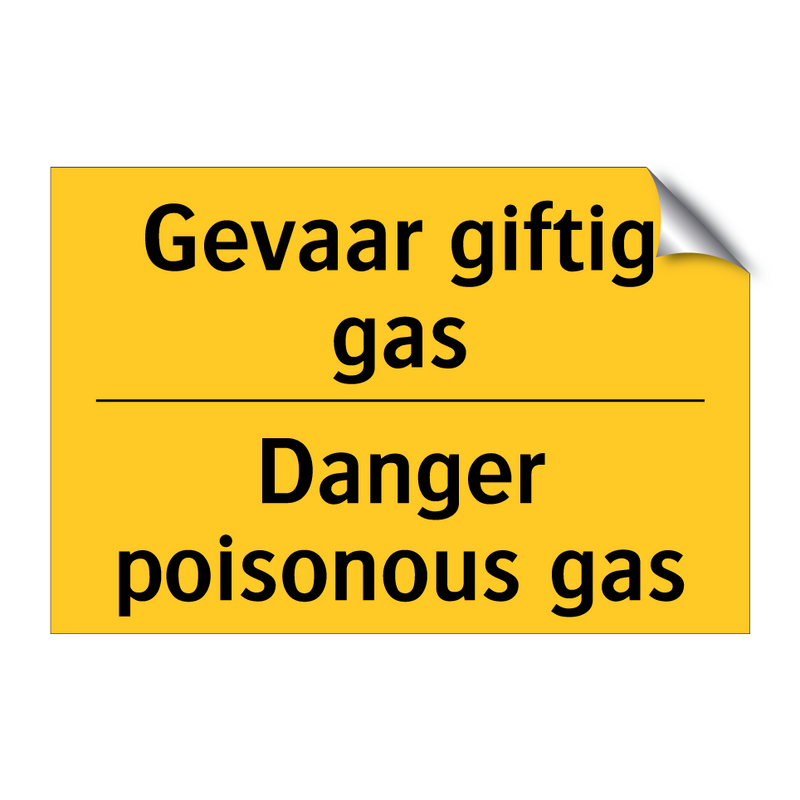 Gevaar giftig gas - Danger poisonous gas