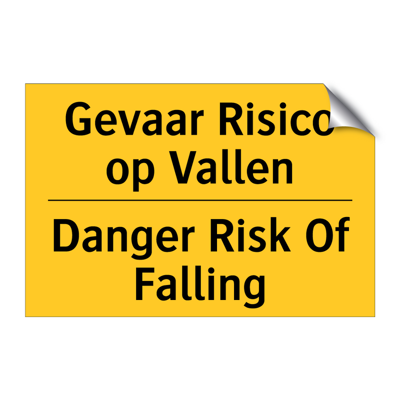 Gevaar Risico op Vallen - Danger Risk Of Falling