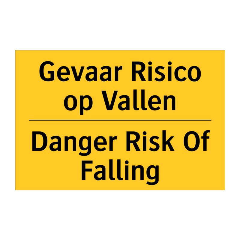 Gevaar Risico op Vallen - Danger Risk Of Falling