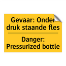 Gevaar: Onder druk staande fles - Danger: Pressurized bottle