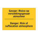 Gevaar: Risico op verstikkingsgevaar atmosfeer - Danger: Risk of suffocation atmosphere