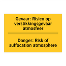Gevaar: Risico op verstikkingsgevaar atmosfeer - Danger: Risk of suffocation atmosphere
