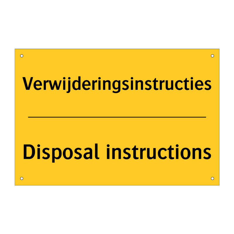 Verwijderingsinstructies - Disposal instructions