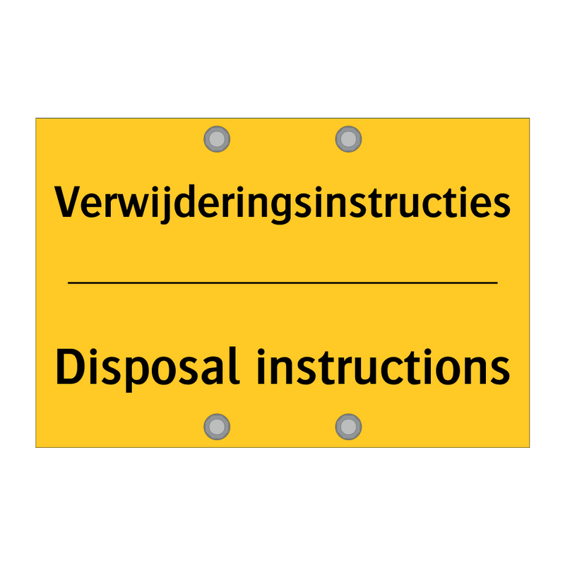 Verwijderingsinstructies - Disposal instructions