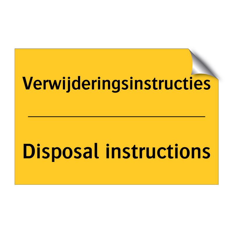 Verwijderingsinstructies - Disposal instructions