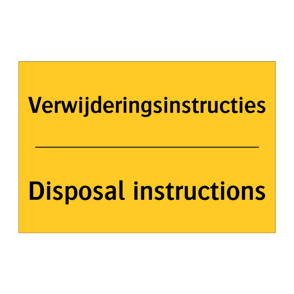Verwijderingsinstructies - Disposal instructions