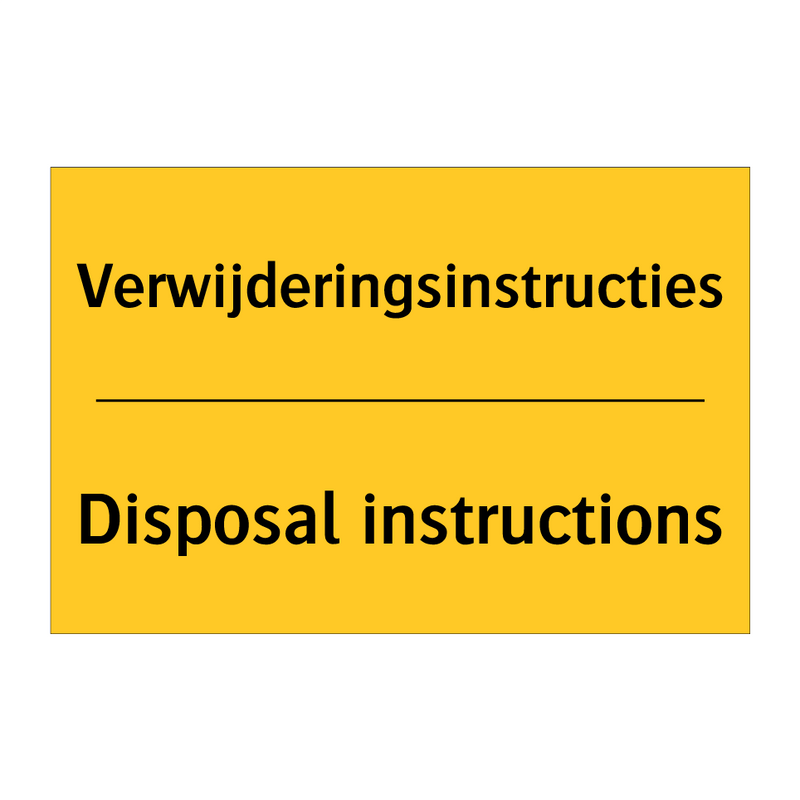 Verwijderingsinstructies - Disposal instructions