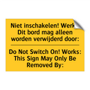 Niet inschakelen! Werkt: Dit bord /.../ - Do Not Switch On! Works: This /.../