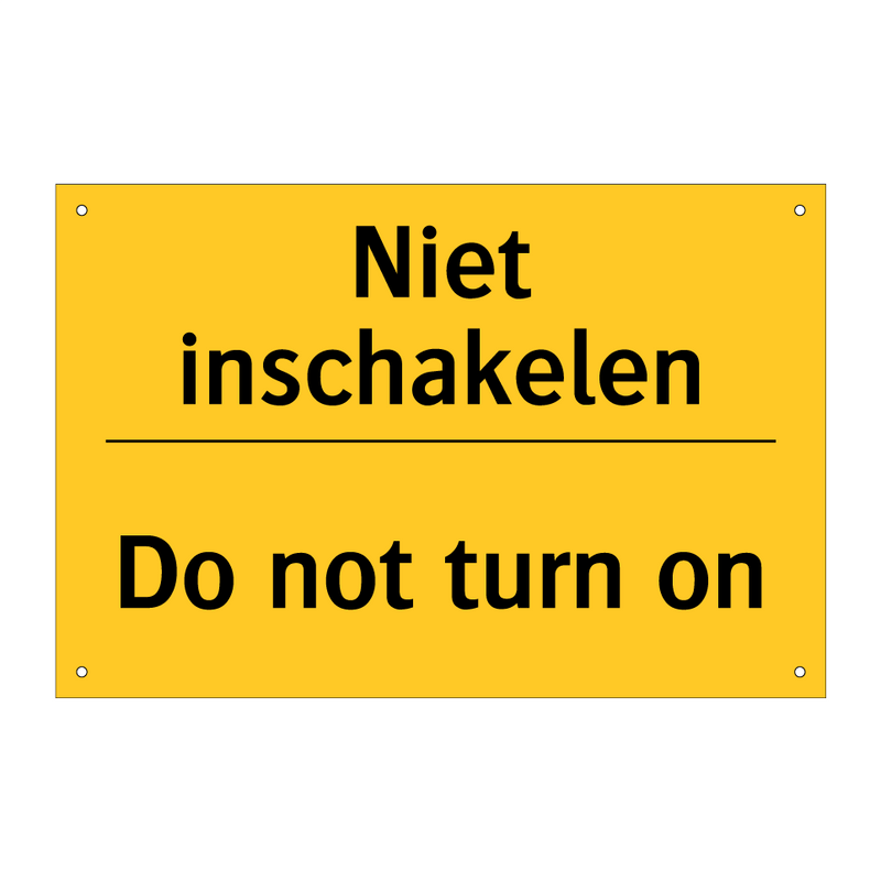 Niet inschakelen - Do not turn on