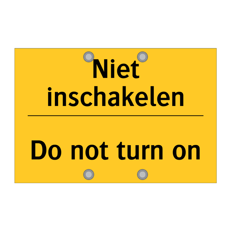 Niet inschakelen - Do not turn on