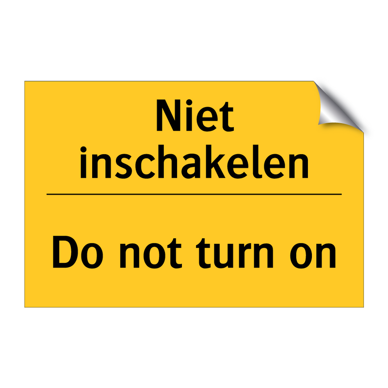 Niet inschakelen - Do not turn on