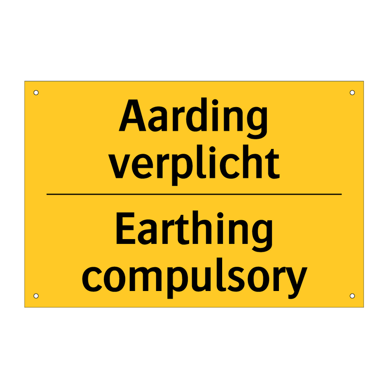 Aarding verplicht - Earthing compulsory