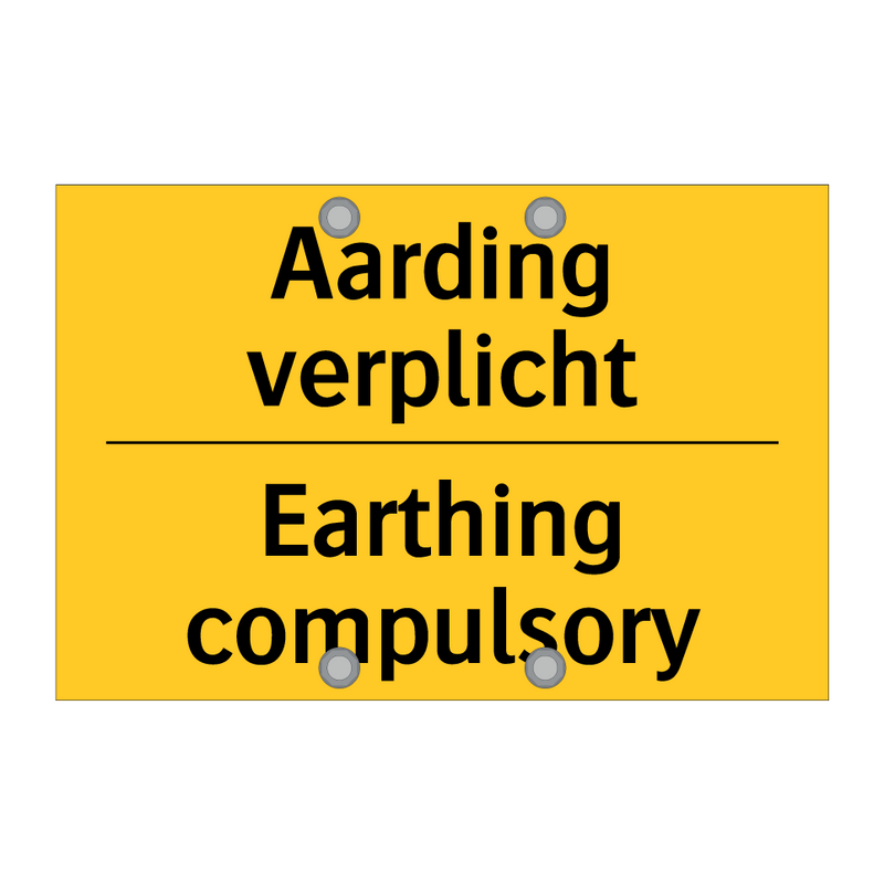 Aarding verplicht - Earthing compulsory