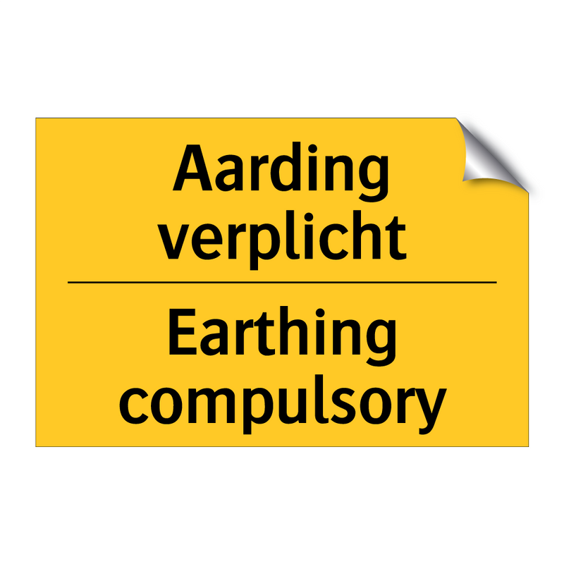 Aarding verplicht - Earthing compulsory