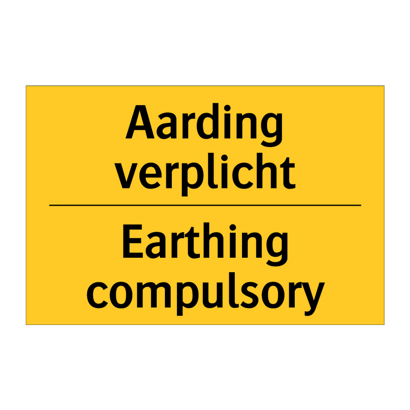 Aarding verplicht - Earthing compulsory