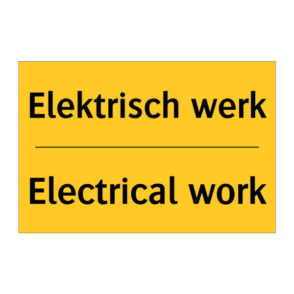 Elektrisch werk - Electrical work