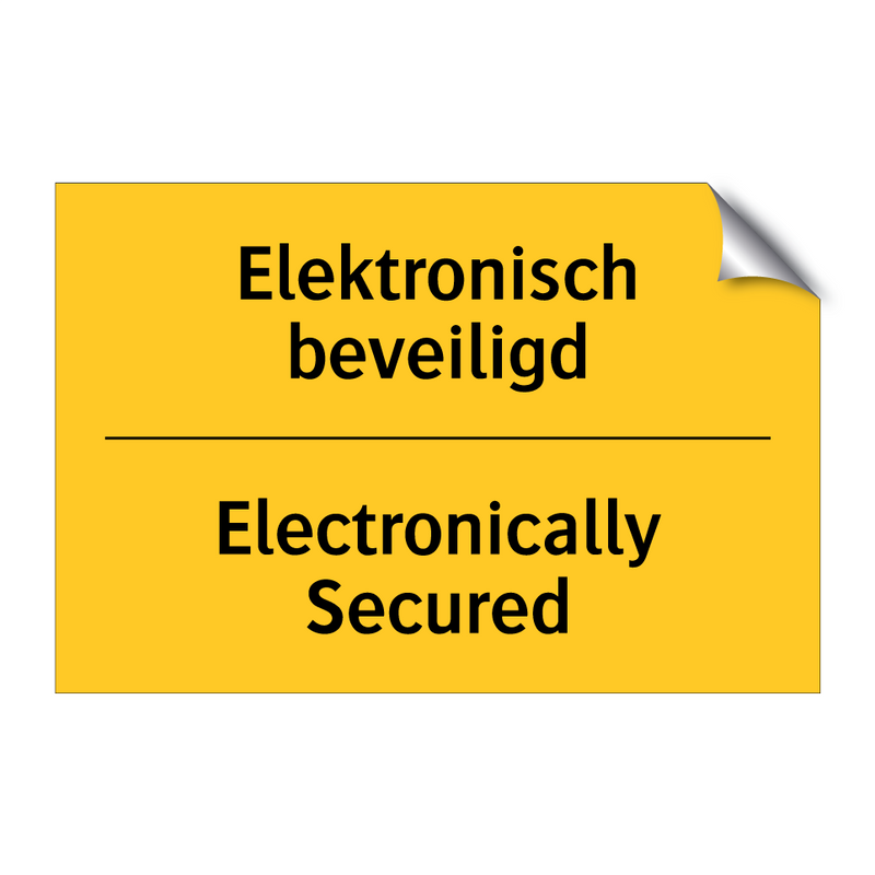 Elektronisch beveiligd - Electronically Secured