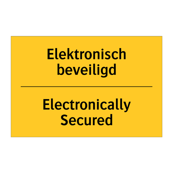 Elektronisch beveiligd - Electronically Secured