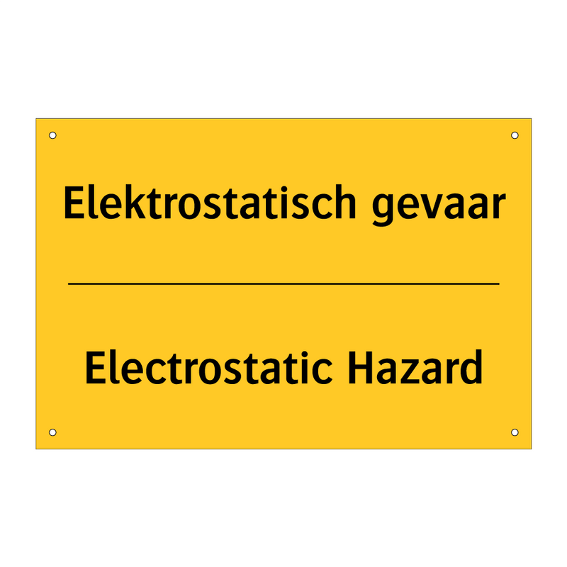 Elektrostatisch gevaar - Electrostatic Hazard
