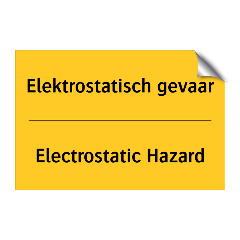 Elektrostatisch gevaar - Electrostatic Hazard