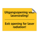 Uitgangsopening voor laserstraling! - Exit opening for laser radiation!