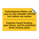 Explosiegevaar Roken, open vuur /.../ - Explosion hazard Smoking, open /.../