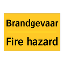 Brandgevaar - Fire hazard