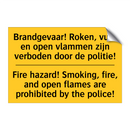 Brandgevaar! Roken, vuur en open /.../ - Fire hazard! Smoking, fire, and /.../