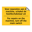 Voor reparaties aan de machine, /.../ - For repairs on the machine, turn /.../