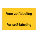 Voor zelflabeling - For self-labeling